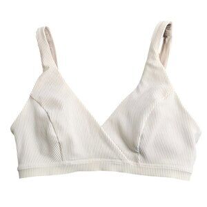 Lululemon Womens Clear Waters Bikini Top, White, Ribbed, C/D Cup, Size 4